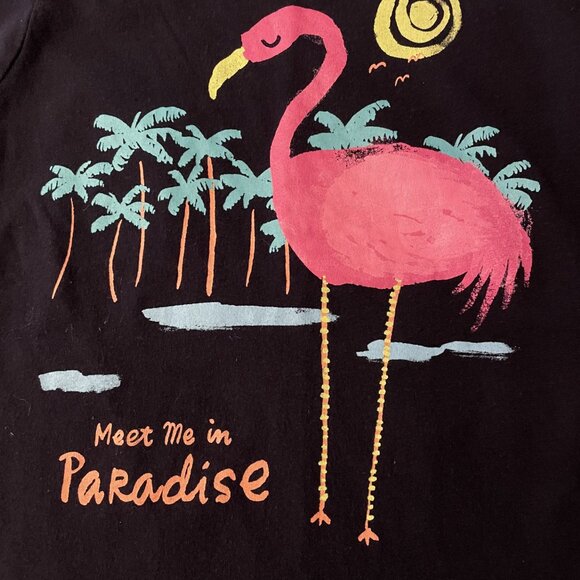 Osh Kosh T-shirt Flamingo "Meet Me In Paradise" Navy Blue Girl’s Size 8 EUC - Picture 4 of 6